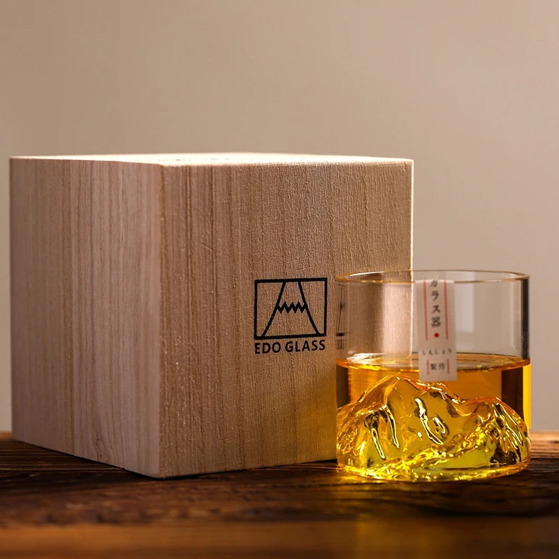 Japanese Whisky Glasses in a Wooden Gift Box