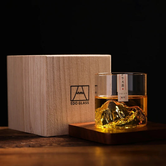 Japanese Whisky Glasses in a Wooden Gift Box