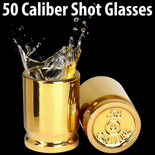 50 Caliber Golden Shot Glass